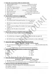 English Worksheet: Language for 2nd bac