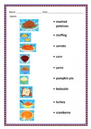 English Worksheet: THANKSGIVING