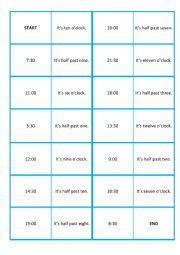 English Worksheet: Domino - time