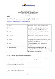 English Worksheet: Shopping