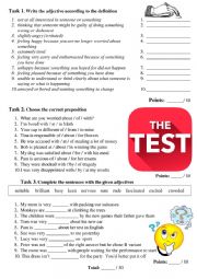 English Worksheet: Adjectives following prepositions
