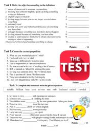 Adjectives following prepositions