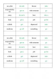 Collocations (go, get, do, take) domino