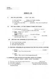 English Worksheet: Quiz