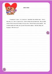 English Worksheet: A letter from John