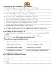 English Worksheet: Expressing purpose