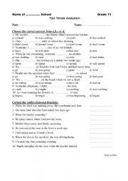 English Worksheet: Past tenses test