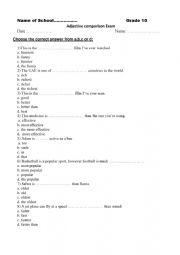 comparative and superlative Test 