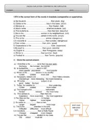 English Worksheet: Test comparative and superlative