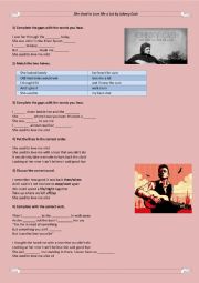 English Worksheet: She Used to Love Me a Lot - Johnny Cash