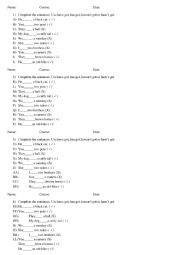 English Worksheet: have got