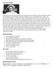 English Worksheet: reading comprehension: Irena Sendler