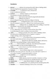 English Worksheet: Conversation lesson on ART