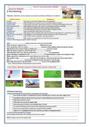 English Worksheet: lesson 7 : an interview with a footballer ( second form)