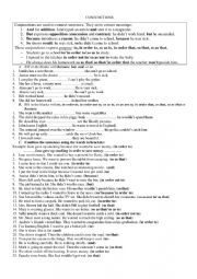 English Worksheet: conjunctions