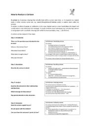 English Worksheet: How to analyse a cartoon