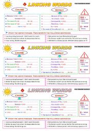 English Worksheet: Cause and Effect