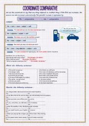 English Worksheet: COORDINATE COMPARATIVE : THE + ADJECTIVE ....., THE + ADJECTIVE ...