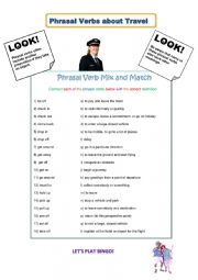 English Worksheet: Phrasal Verbs About Travel