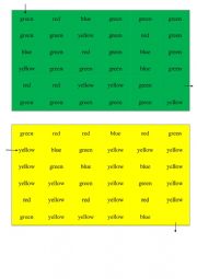 English Worksheet: Colours word pass
