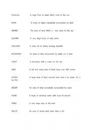 English Worksheet: Landforms