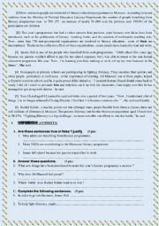 English Worksheet: Reading test