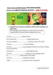 THE GRINCH(2018)TRAILER -GRAMMAR ACTIVITY-Verb Patterns