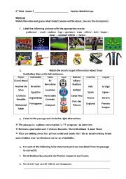 English Worksheet: An interview with a footballer