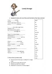 English Worksheet: Lonely Stranger