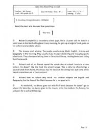 English Worksheet: English  Test 