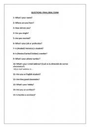 English Worksheet: oral practice 