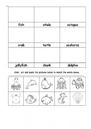 English Worksheet: Sea Animals