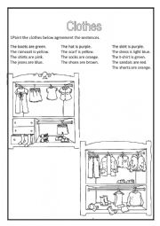 English Worksheet: clothes