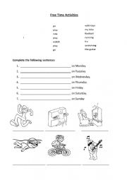 English Worksheet: Days of the week 