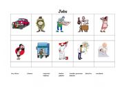 English Worksheet: Jobs_matching pictures to words