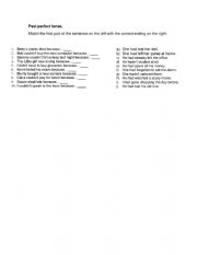 English Worksheet: Past Perfect Tense