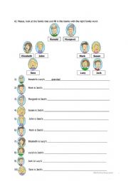 English Worksheet: family tree