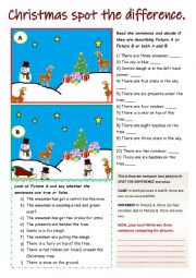 English Worksheet: Spot the difference