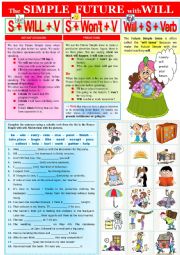 English Worksheet: Grammar - Future Simple Tense  +  KEY