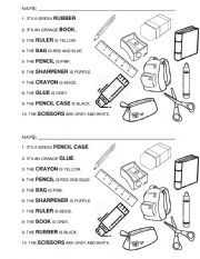 English Worksheet: Read and colour