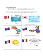 English Worksheet: International Weather Report