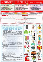 English Worksheet: Grammar - Future Simple Tense - WILL  vs  GOING TO  +  KEY