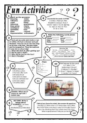 English Worksheet: Some fun activities
