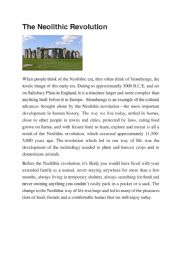 English Worksheet: Prehistory