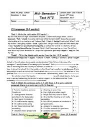 English Worksheet: test