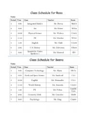 Class Schedules - ask and answer