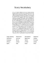 English Worksheet: Scary Vocabulary