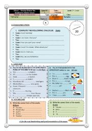 English Worksheet: 9th Grade language Quiz