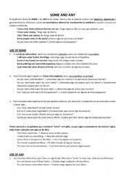 English Worksheet: SOME AND ANY THEORY