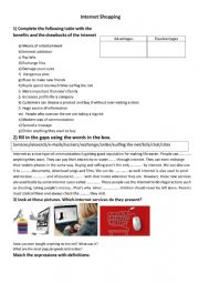 English Worksheet: internet shopping